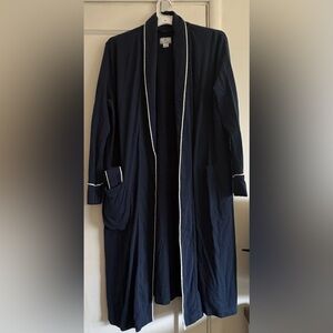 Classic Navy Robe with White Accents